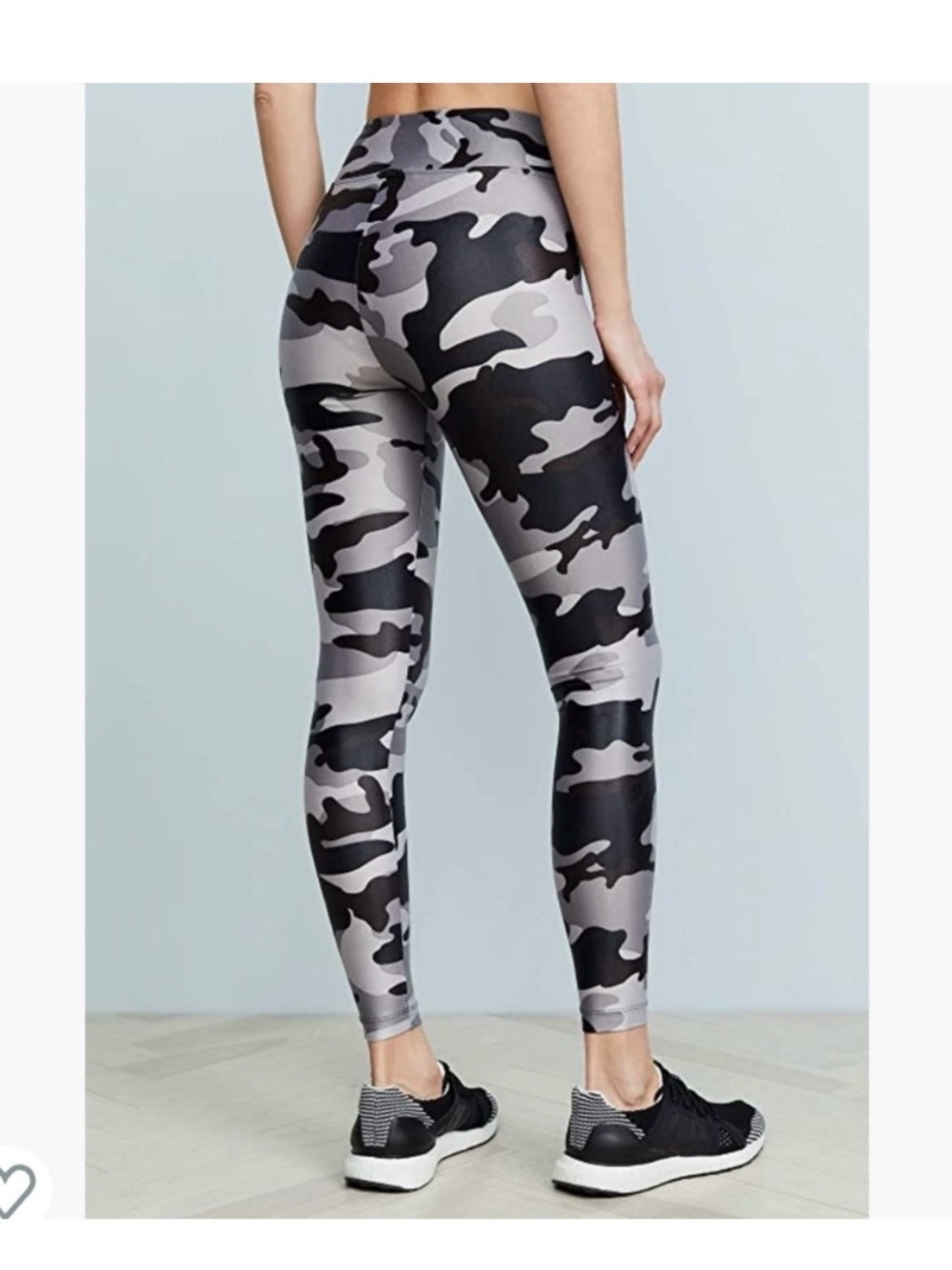 Koral Lustrous Camo High Rise Crop Leggings. Lead Camouflage. Medium